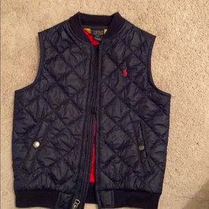 Navy quilted puffer vest, size 5: Ralph Lauren